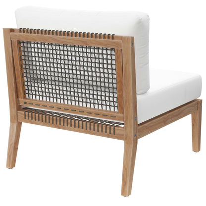 Modway - Clearwater Outdoor Patio Teak Wood Armless Chair by Modway  Outdoor Furniture Sofa Sectionals White - EEI-5856-GRY-WHI