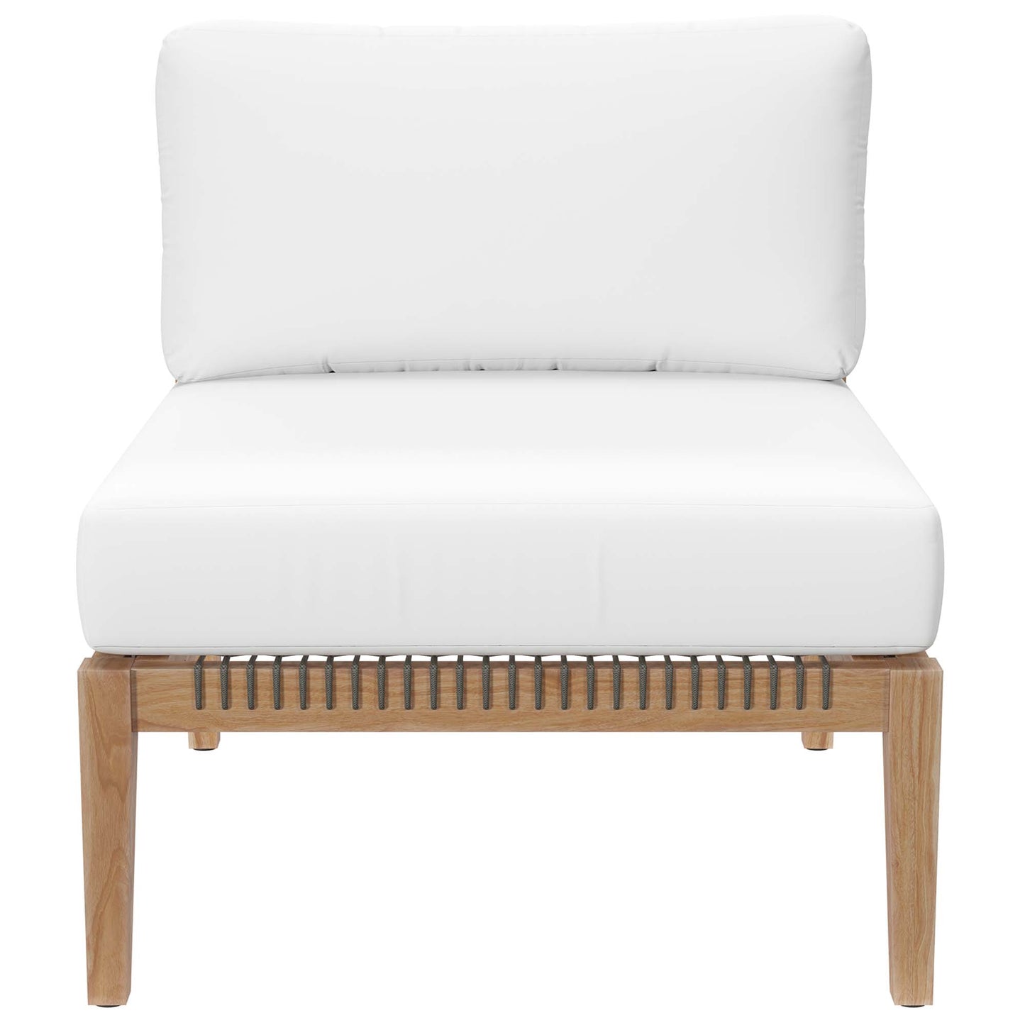 Modway - Clearwater Outdoor Patio Teak Wood Armless Chair by Modway  Outdoor Furniture Sofa Sectionals White - EEI-5856-GRY-WHI