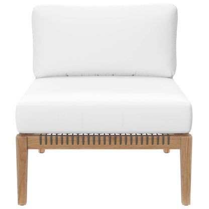 Modway - Clearwater Outdoor Patio Teak Wood Armless Chair by Modway  Outdoor Furniture Sofa Sectionals White - EEI-5856-GRY-WHI