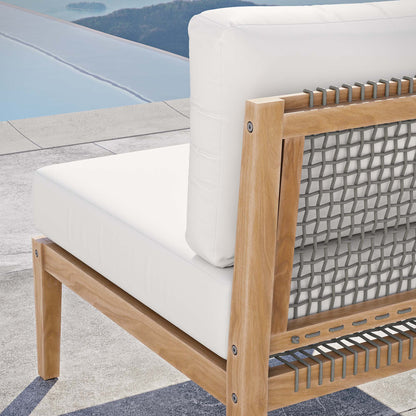 Modway - Clearwater Outdoor Patio Teak Wood Armless Chair by Modway  Outdoor Furniture Sofa Sectionals White - EEI-5856-GRY-WHI