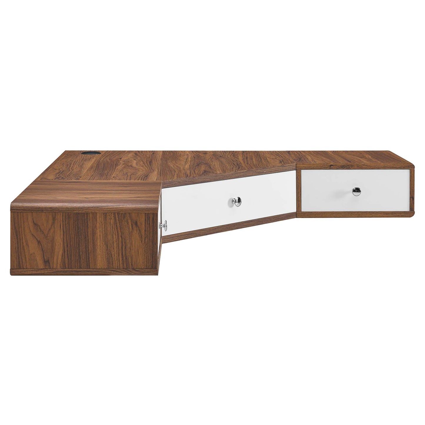 Modway Outlet Transmit 47" Wall Mount Corner Walnut Office Desk by Modway  Office Furniture Furniture Walnut White - EEI-5862-WAL-WHI