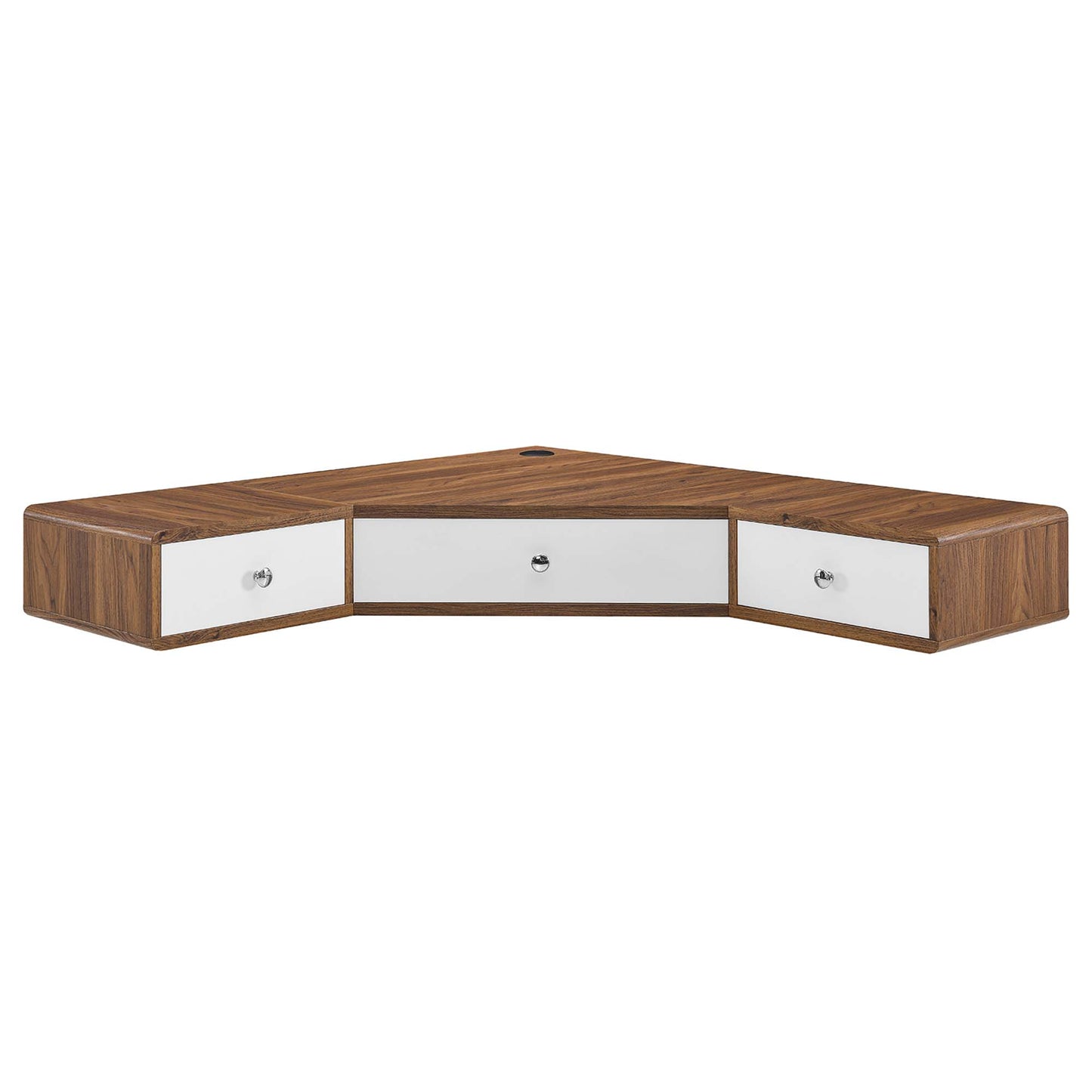 Modway Outlet Transmit 47" Wall Mount Corner Walnut Office Desk by Modway  Office Furniture Furniture Walnut White - EEI-5862-WAL-WHI