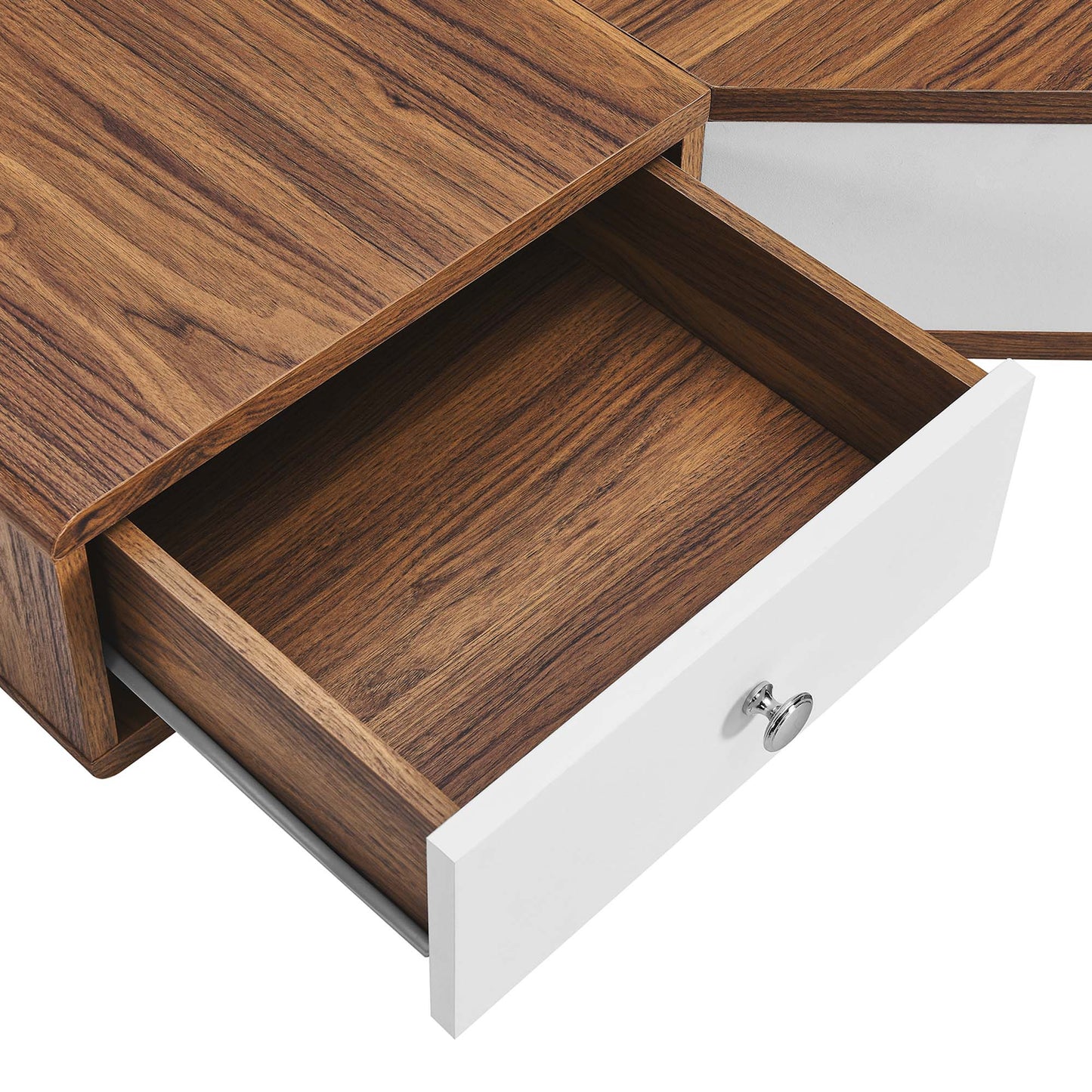 Modway Outlet Transmit 47" Wall Mount Corner Walnut Office Desk by Modway  Office Furniture Furniture Walnut White - EEI-5862-WAL-WHI
