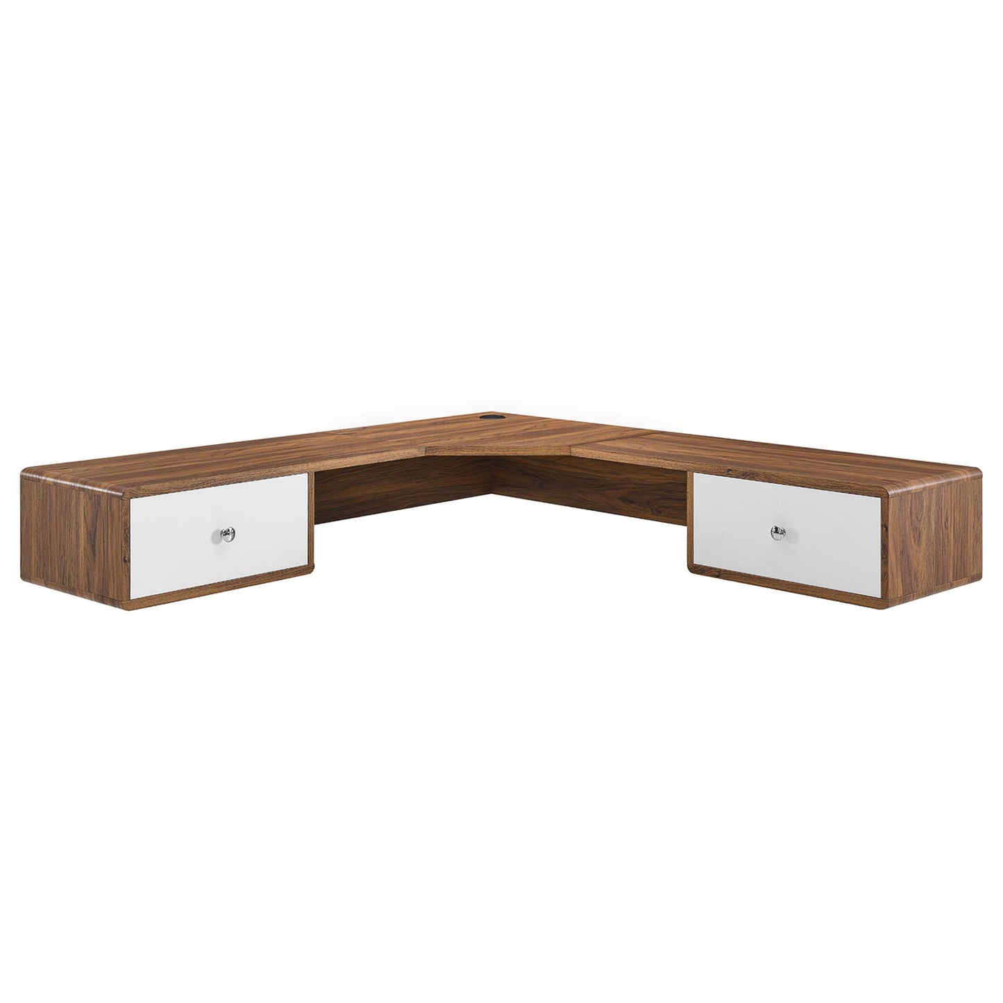 Modway Outlet Transmit 55" Wall Mount Corner Wood Office Desk by Modway  Office Furniture Furniture Walnut White - EEI-5863-WAL-WHI