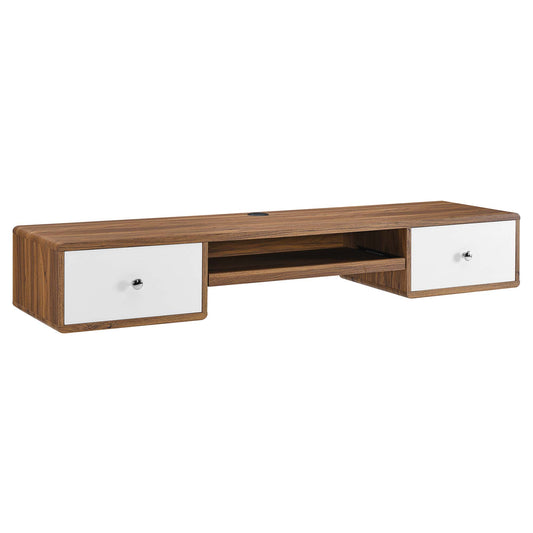 Modway Outlet Transmit 60" Wall Mount Wood Office Desk by Modway  Office Furniture Furniture Walnut White - EEI-5864-WAL-WHI