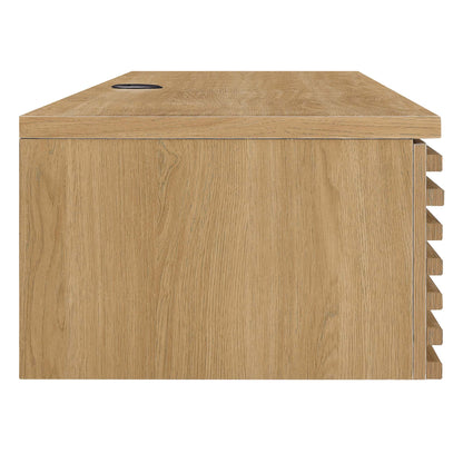 Modway - Render Wall Mount Wood Office Desk by Modway  Office Furniture Computer Desks Brown - EEI-5865-OAK