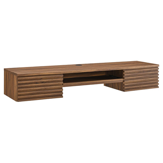 Modway - Render Wall Mount Wood Office Desk by Modway  Office Furniture Computer Desks Brown - EEI-5865-WAL