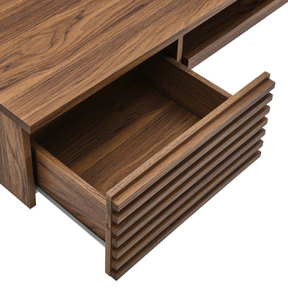 Modway - Render Wall Mount Wood Office Desk by Modway  Office Furniture Computer Desks Brown - EEI-5865-WAL