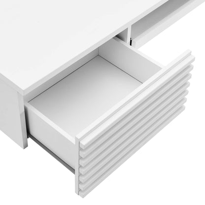 Modway - Render Wall Mount Wood Office Desk by Modway  Office Furniture Computer Desks White - EEI-5865-WHI