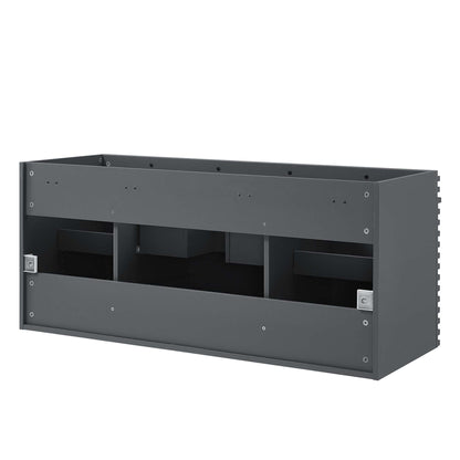 Gray bathroom vanity cabinet, 48-inch wide, for a single sink (not included)