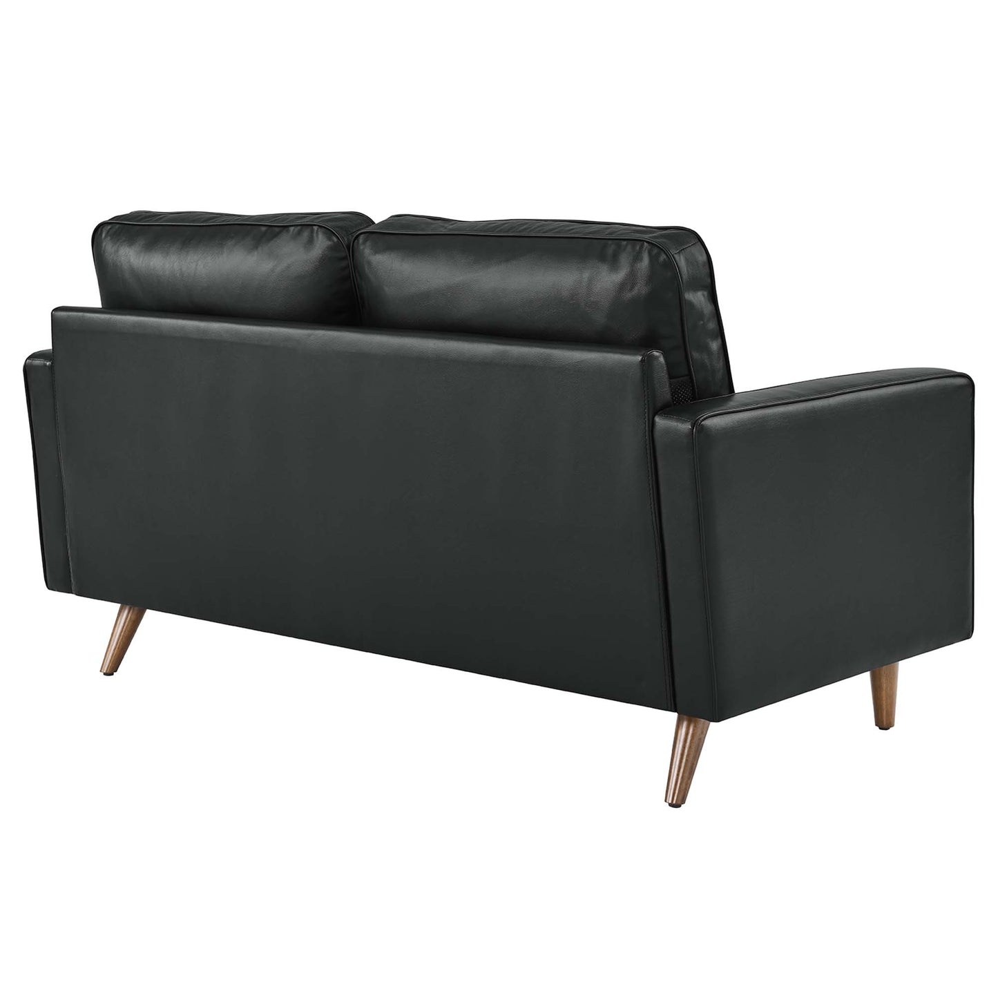 Modway Outlet Valour Leather Loveseat by Modway  Living Room Furniture Black - EEI-5870-BLK