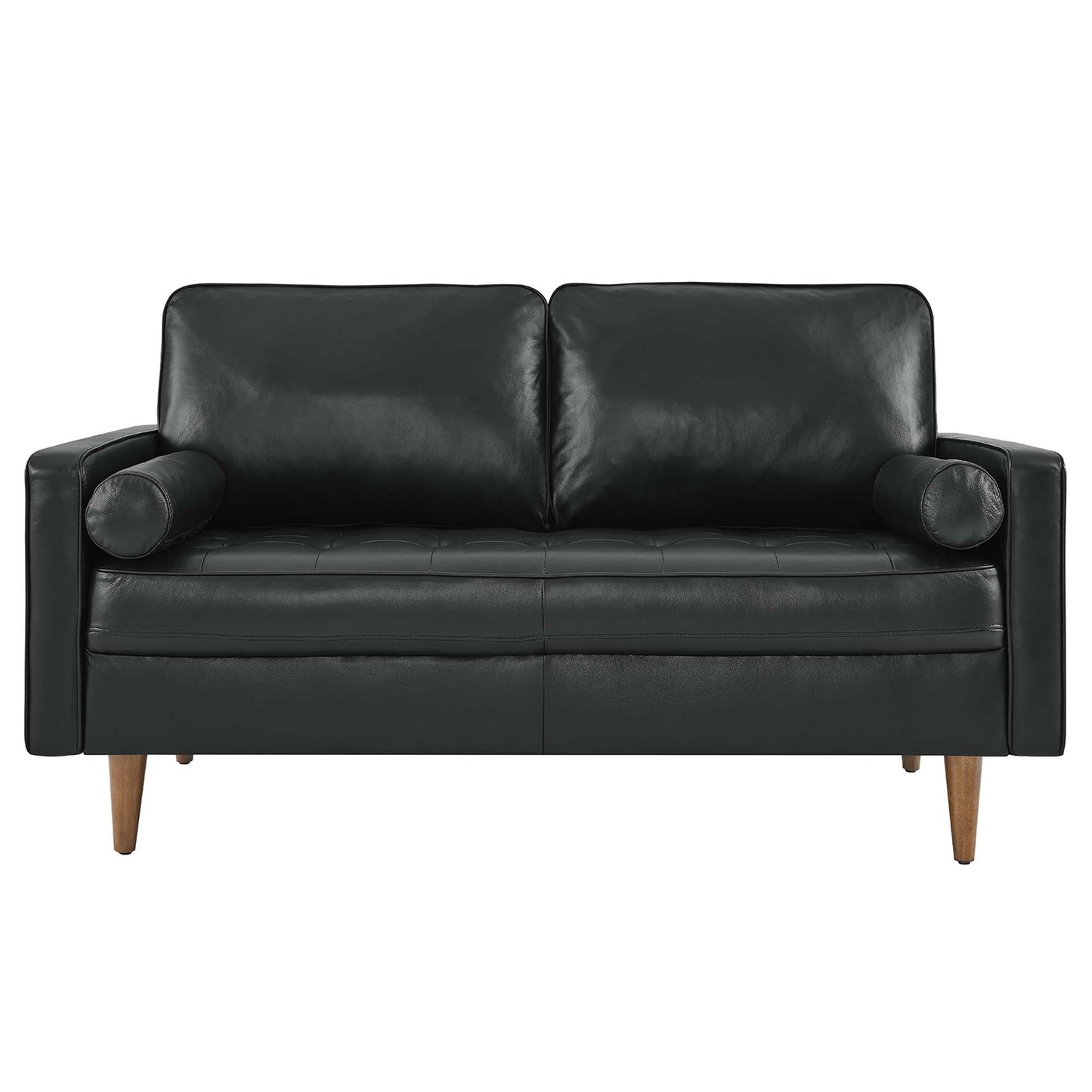 Modway Outlet Valour Leather Loveseat by Modway  Living Room Furniture Black - EEI-5870-BLK