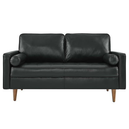 Modway Outlet Valour Leather Loveseat by Modway  Living Room Furniture Black - EEI-5870-BLK
