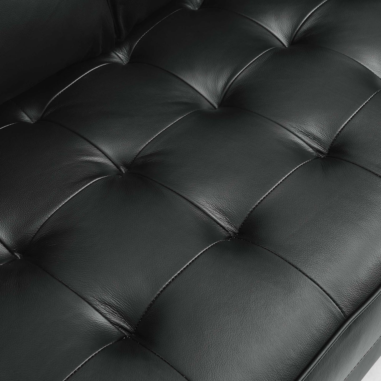 Modway Outlet Valour Leather Loveseat by Modway  Living Room Furniture Black - EEI-5870-BLK