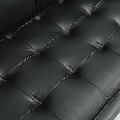 Modway Outlet Valour Leather Loveseat by Modway  Living Room Furniture Black - EEI-5870-BLK