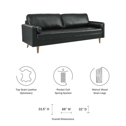 Modway Outlet Valour 88" Leather Sofa by Modway  Living Room Furniture Black - EEI-5871-BLK