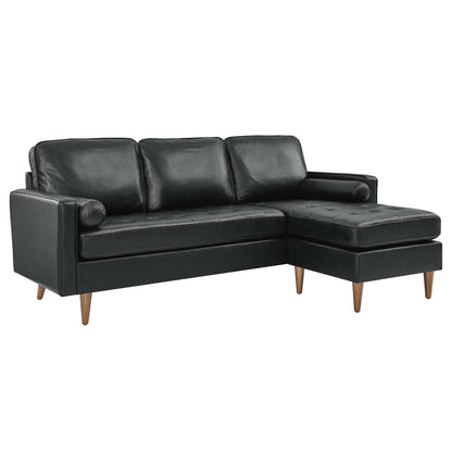 Modway Outlet Valour 78" Leather Apartment Sectional Sofa by Modway  Living Room Furniture Black - EEI-5872-BLK