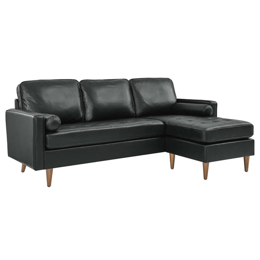 Modway Outlet Valour 78" Leather Apartment Sectional Sofa by Modway  Living Room Furniture Black - EEI-5872-BLK