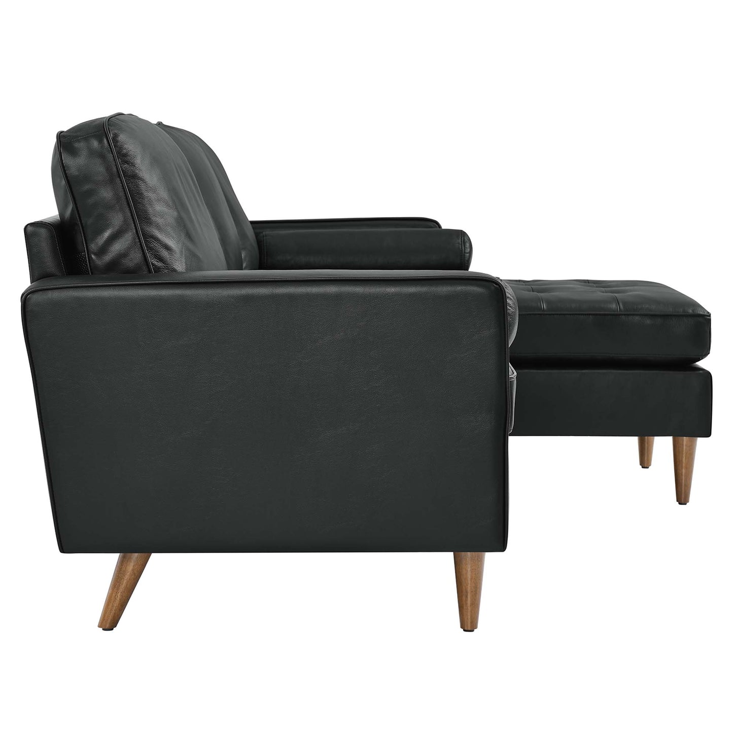 Modway Outlet Valour 78" Leather Apartment Sectional Sofa by Modway  Living Room Furniture Black - EEI-5872-BLK