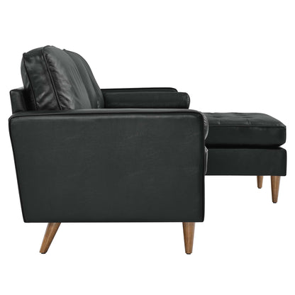 Modway Outlet Valour 78" Leather Apartment Sectional Sofa by Modway  Living Room Furniture Black - EEI-5872-BLK