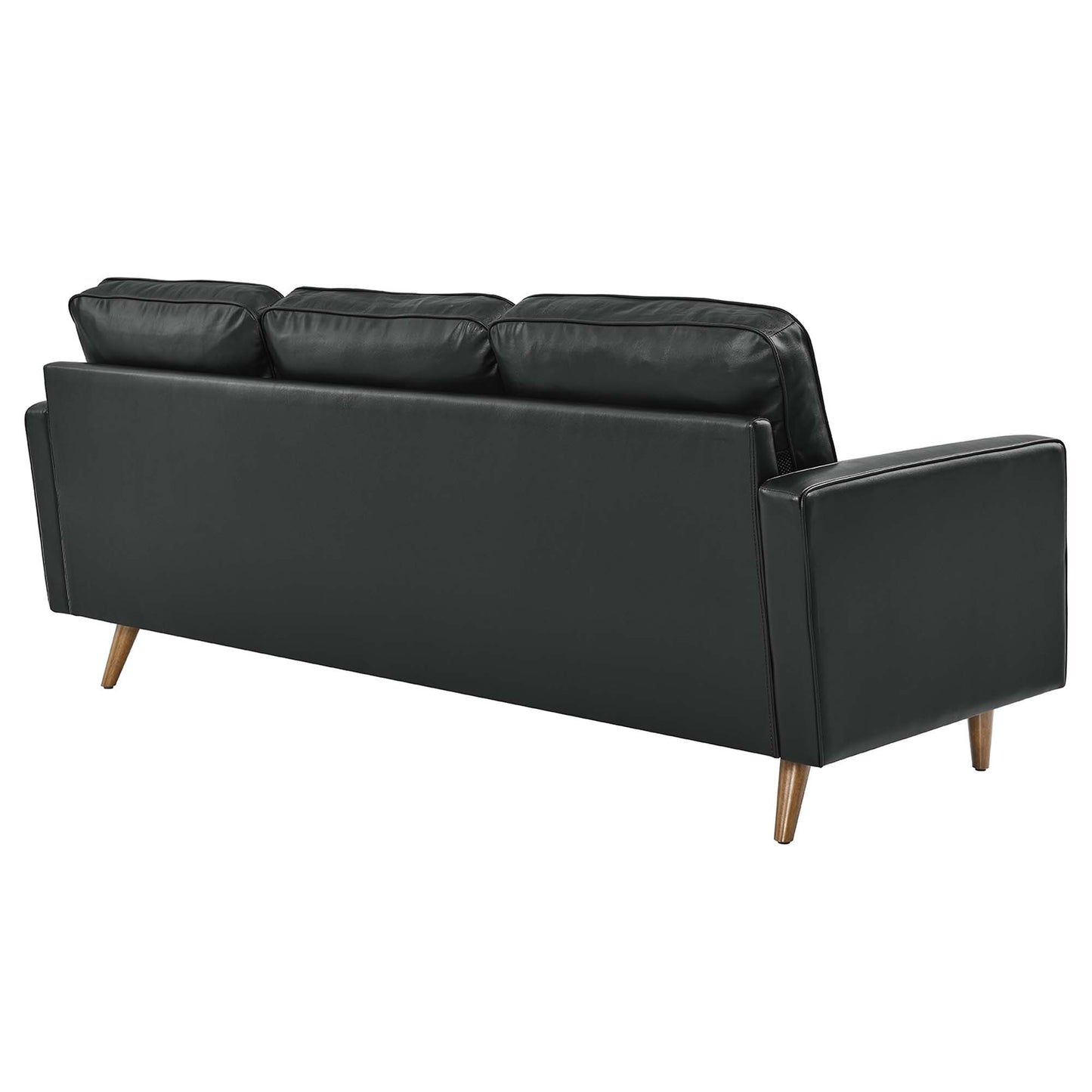 Modway Outlet Valour 78" Leather Apartment Sectional Sofa by Modway  Living Room Furniture Black - EEI-5872-BLK