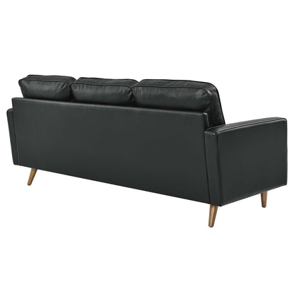 Modway Outlet Valour 78" Leather Apartment Sectional Sofa by Modway  Living Room Furniture Black - EEI-5872-BLK