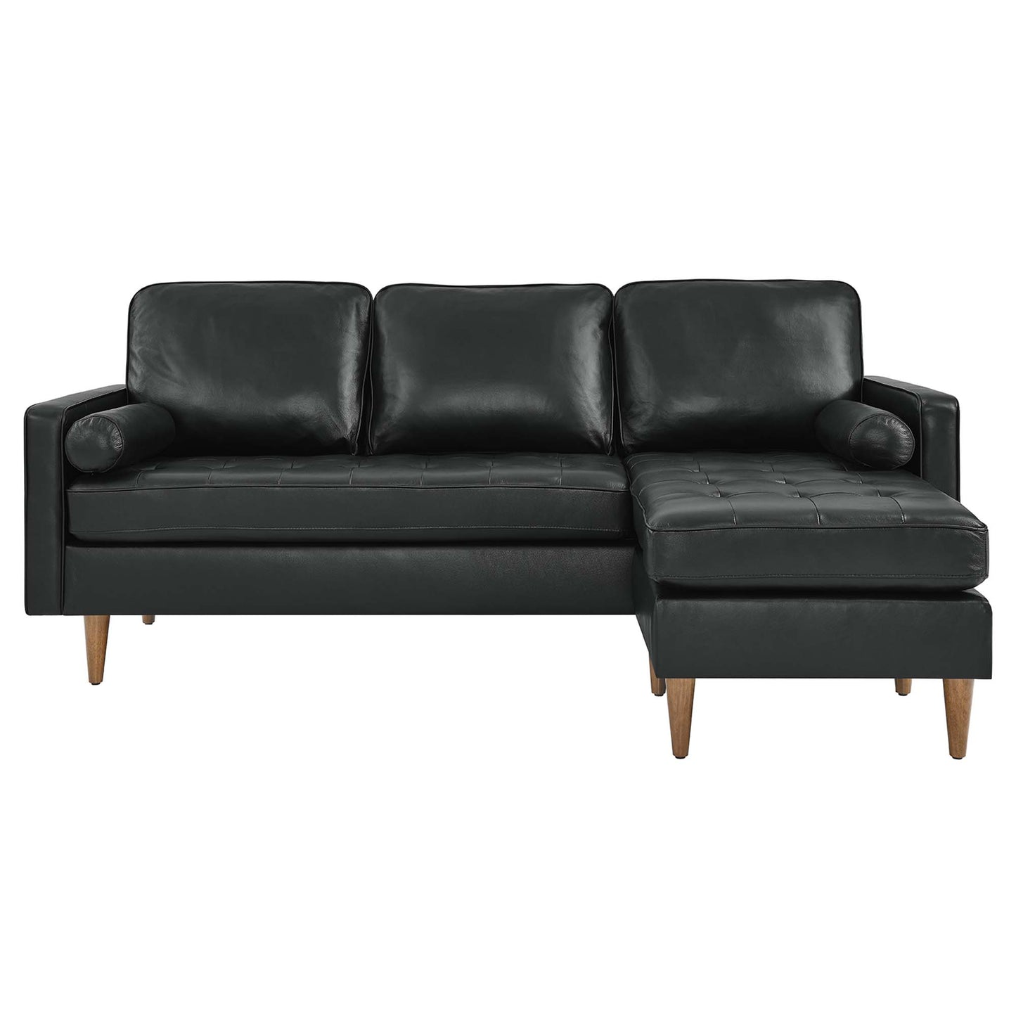 Modway Outlet Valour 78" Leather Apartment Sectional Sofa by Modway  Living Room Furniture Black - EEI-5872-BLK