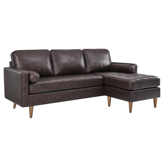Modway Outlet Valour 78" Leather Apartment Sectional Sofa by Modway  Living Room Furniture Brown - EEI-5872-BRN