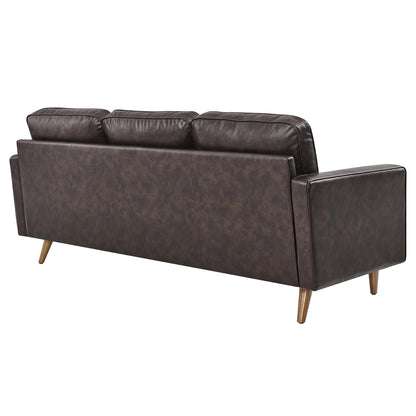 Modway Outlet Valour 78" Leather Apartment Sectional Sofa by Modway  Living Room Furniture Brown - EEI-5872-BRN