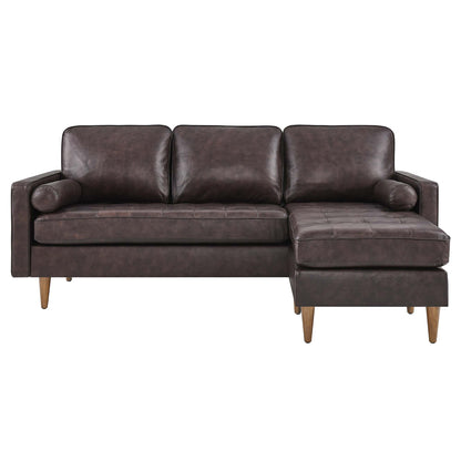 Modway Outlet Valour 78" Leather Apartment Sectional Sofa by Modway  Living Room Furniture Brown - EEI-5872-BRN