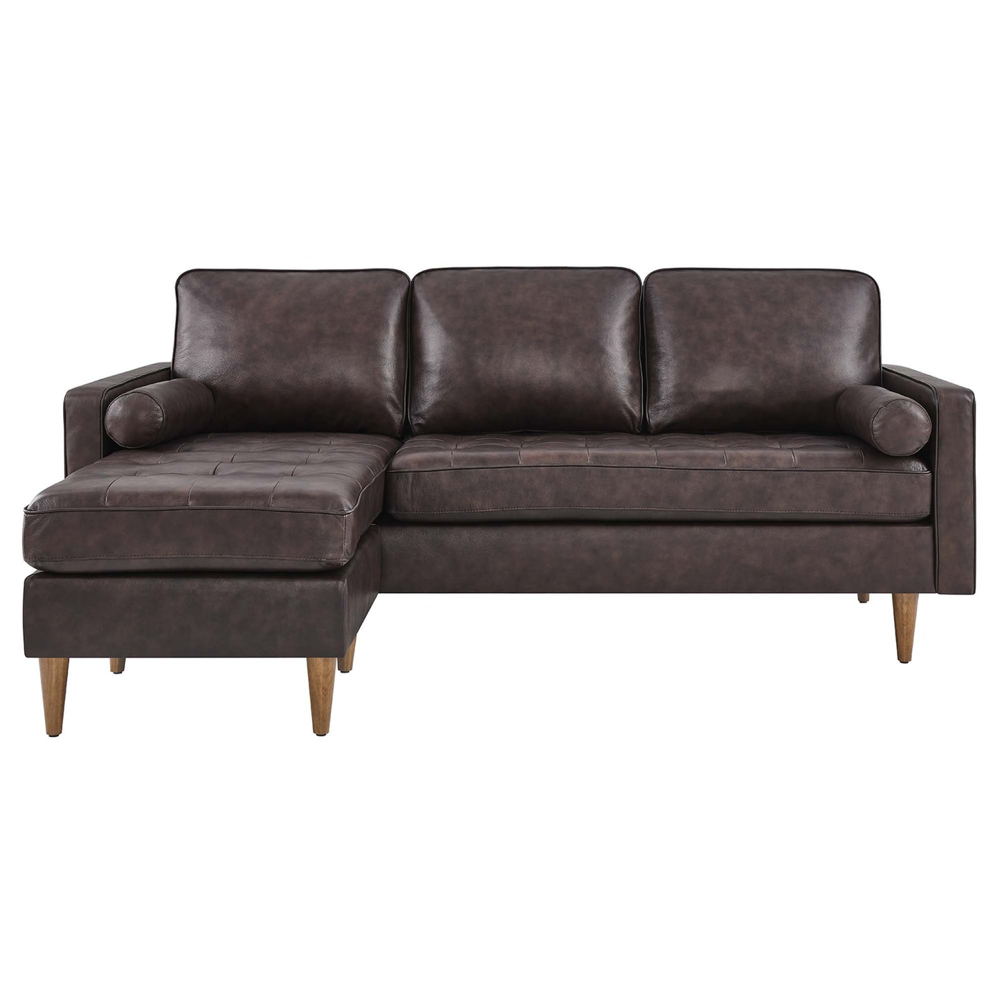 Modway Outlet Valour 78" Leather Apartment Sectional Sofa by Modway  Living Room Furniture Brown - EEI-5872-BRN