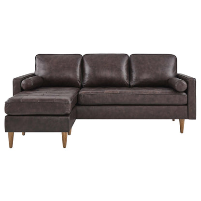 Modway Outlet Valour 78" Leather Apartment Sectional Sofa by Modway  Living Room Furniture Brown - EEI-5872-BRN