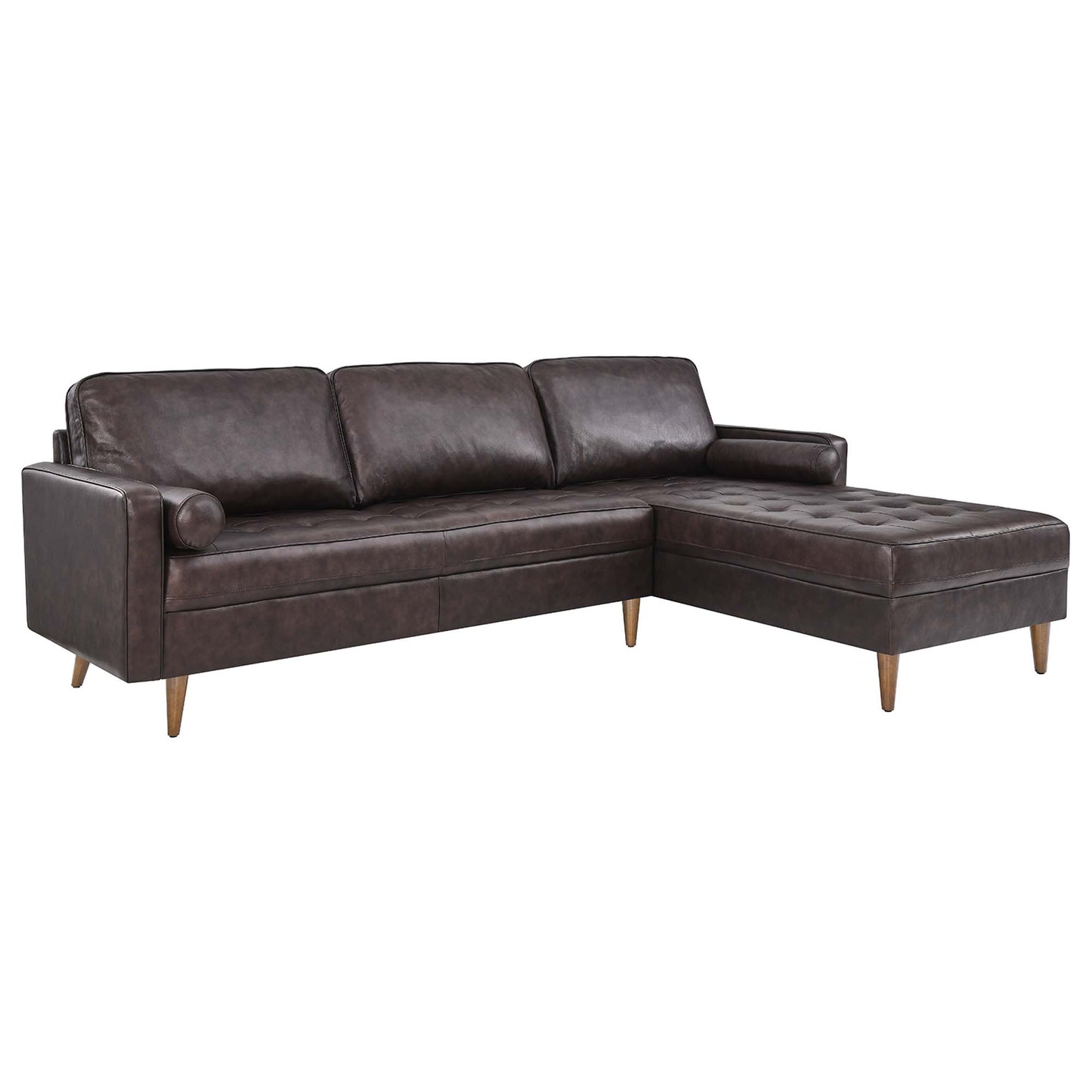 Modway Outlet Valour 98" Leather Sectional Sofa by Modway  Living Room Furniture Brown - EEI-5873-BRN