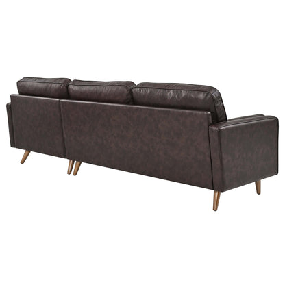 Modway Outlet Valour 98" Leather Sectional Sofa by Modway  Living Room Furniture Brown - EEI-5873-BRN