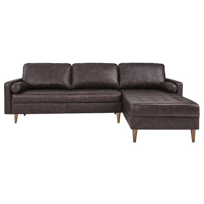Modway Outlet Valour 98" Leather Sectional Sofa by Modway  Living Room Furniture Brown - EEI-5873-BRN