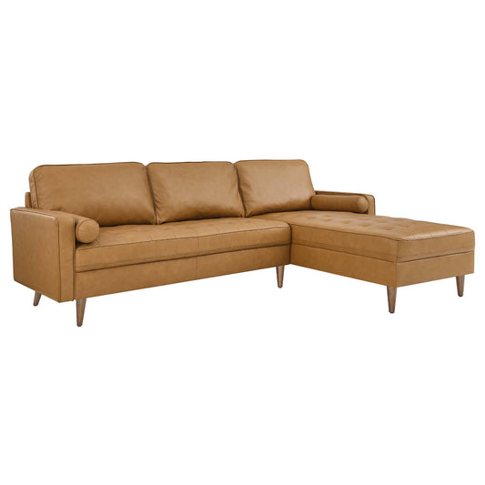 Modway - Valour 98" Leather Sectional Sofa by Modway  Living Room Sofas and Armchairs Brown - EEI-5873-TAN