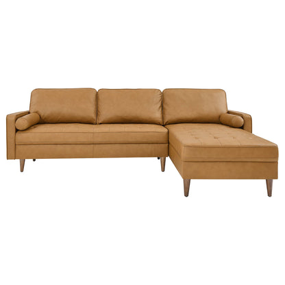 Modway - Valour 98" Leather Sectional Sofa by Modway  Living Room Sofas and Armchairs Brown - EEI-5873-TAN