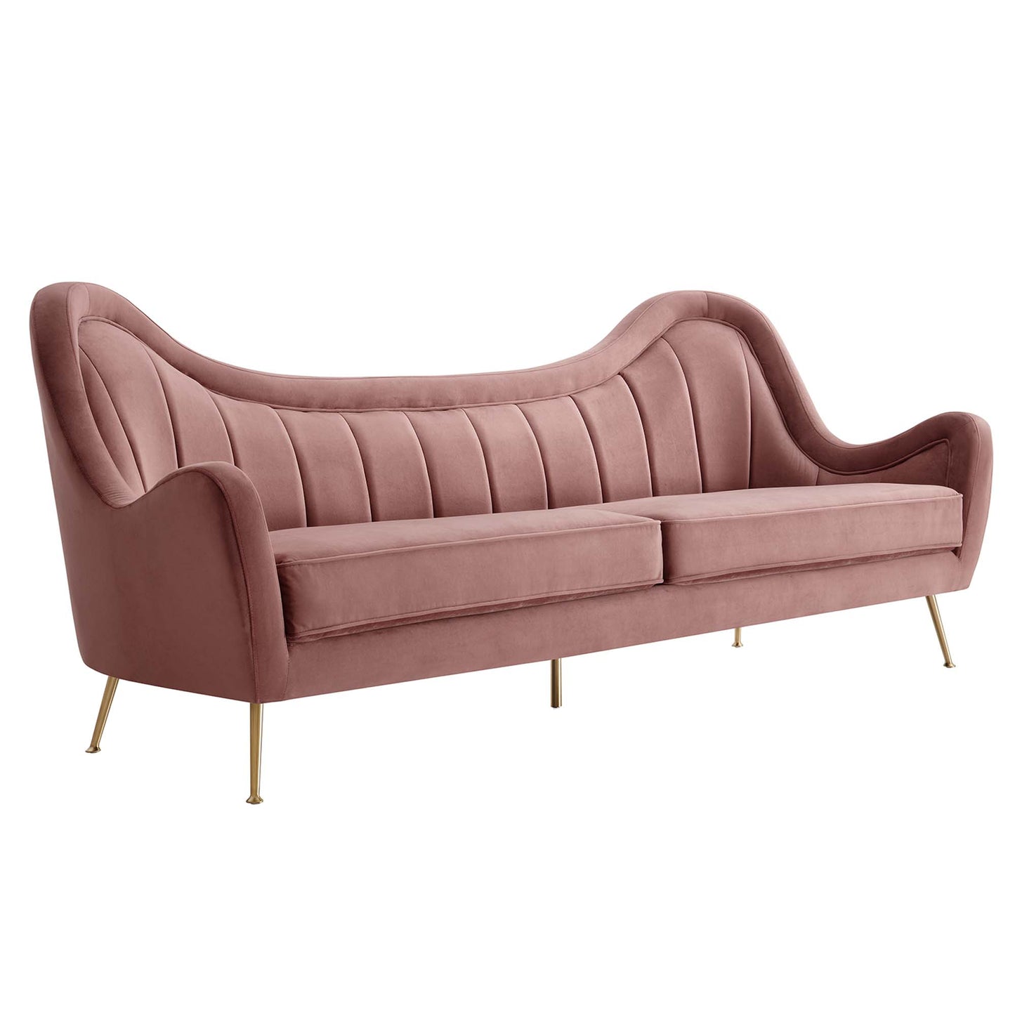Modway Outlet Cheshire Channel Tufted Performance Velvet Sofa by Modway  Living Room Furniture Dusty Rose - EEI-5874-DUS
