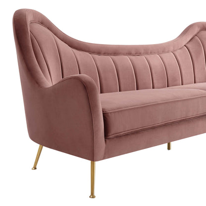 Modway Outlet Cheshire Channel Tufted Performance Velvet Sofa by Modway  Living Room Furniture Dusty Rose - EEI-5874-DUS