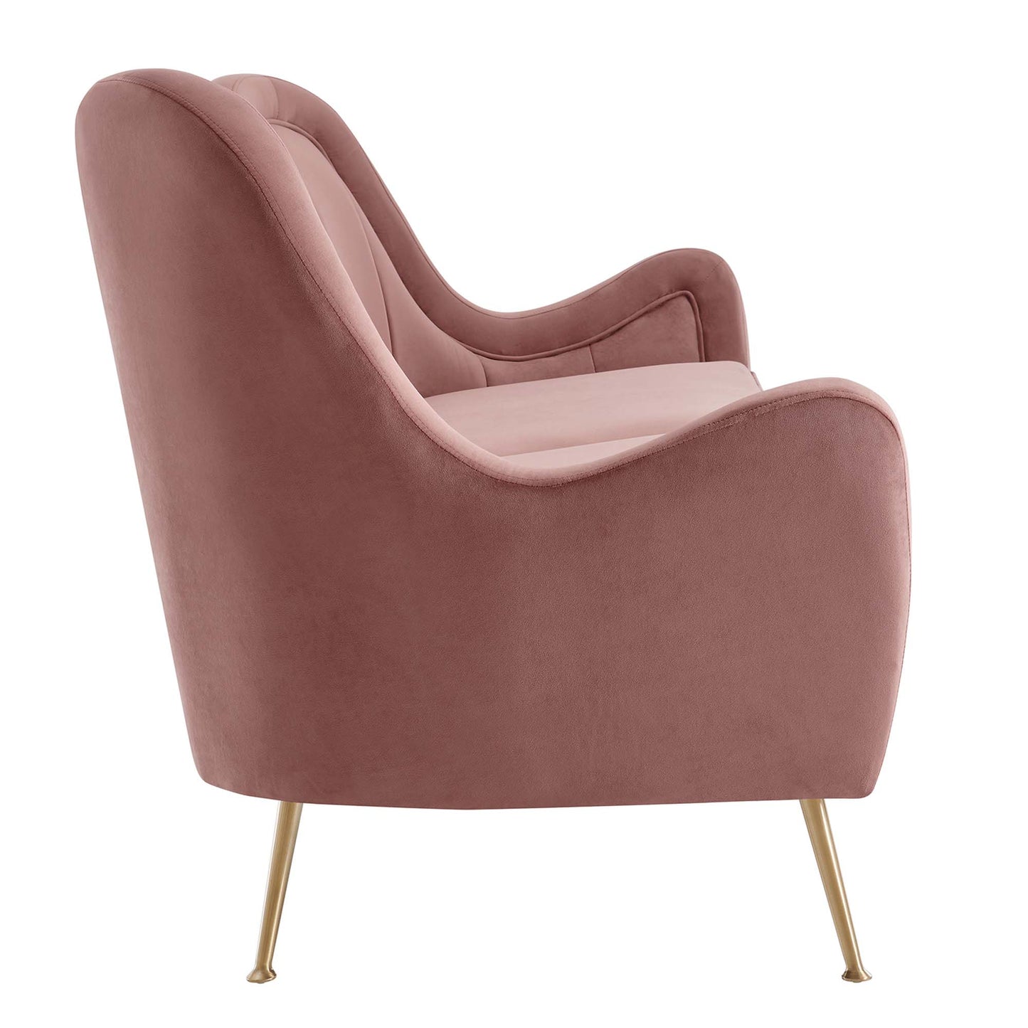 Modway Outlet Cheshire Channel Tufted Performance Velvet Sofa by Modway  Living Room Furniture Dusty Rose - EEI-5874-DUS