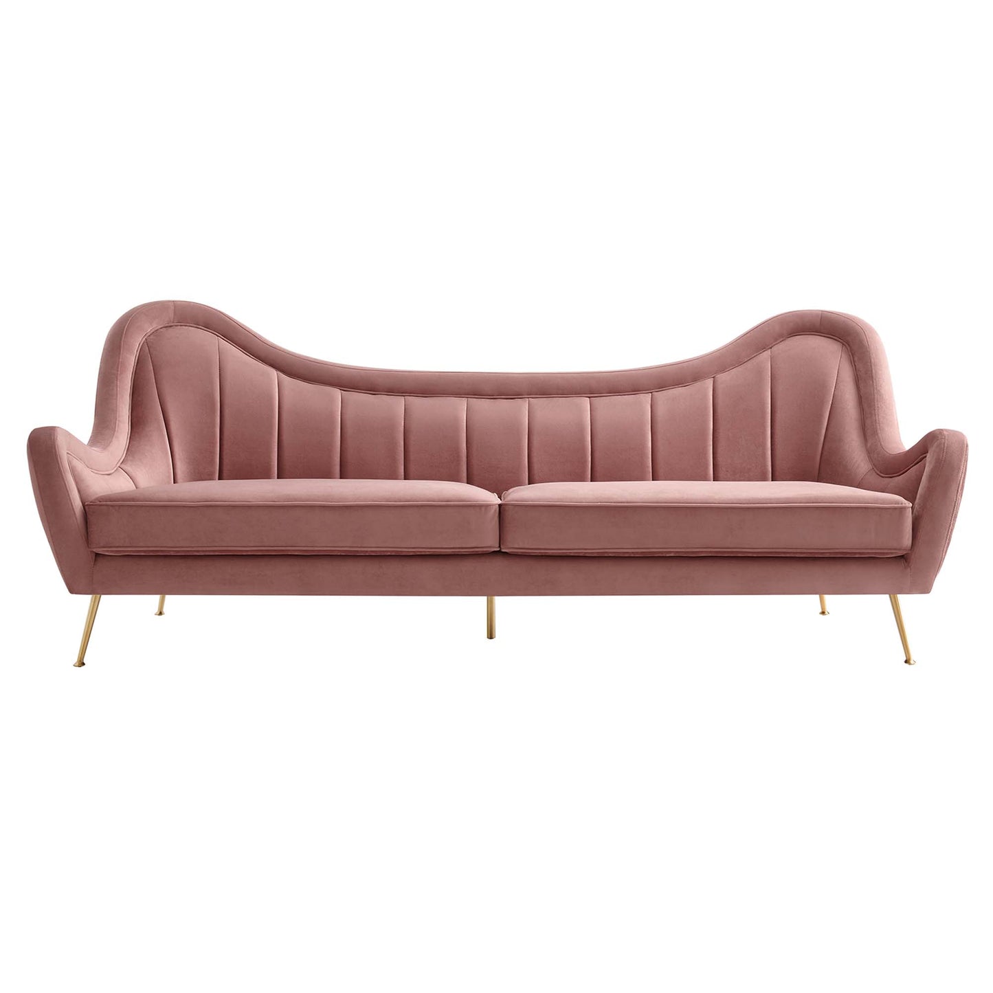 Modway Outlet Cheshire Channel Tufted Performance Velvet Sofa by Modway  Living Room Furniture Dusty Rose - EEI-5874-DUS