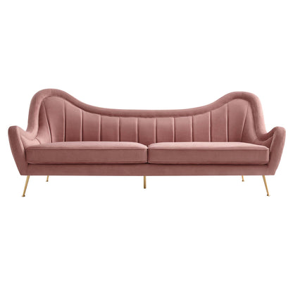 Modway Outlet Cheshire Channel Tufted Performance Velvet Sofa by Modway  Living Room Furniture Dusty Rose - EEI-5874-DUS