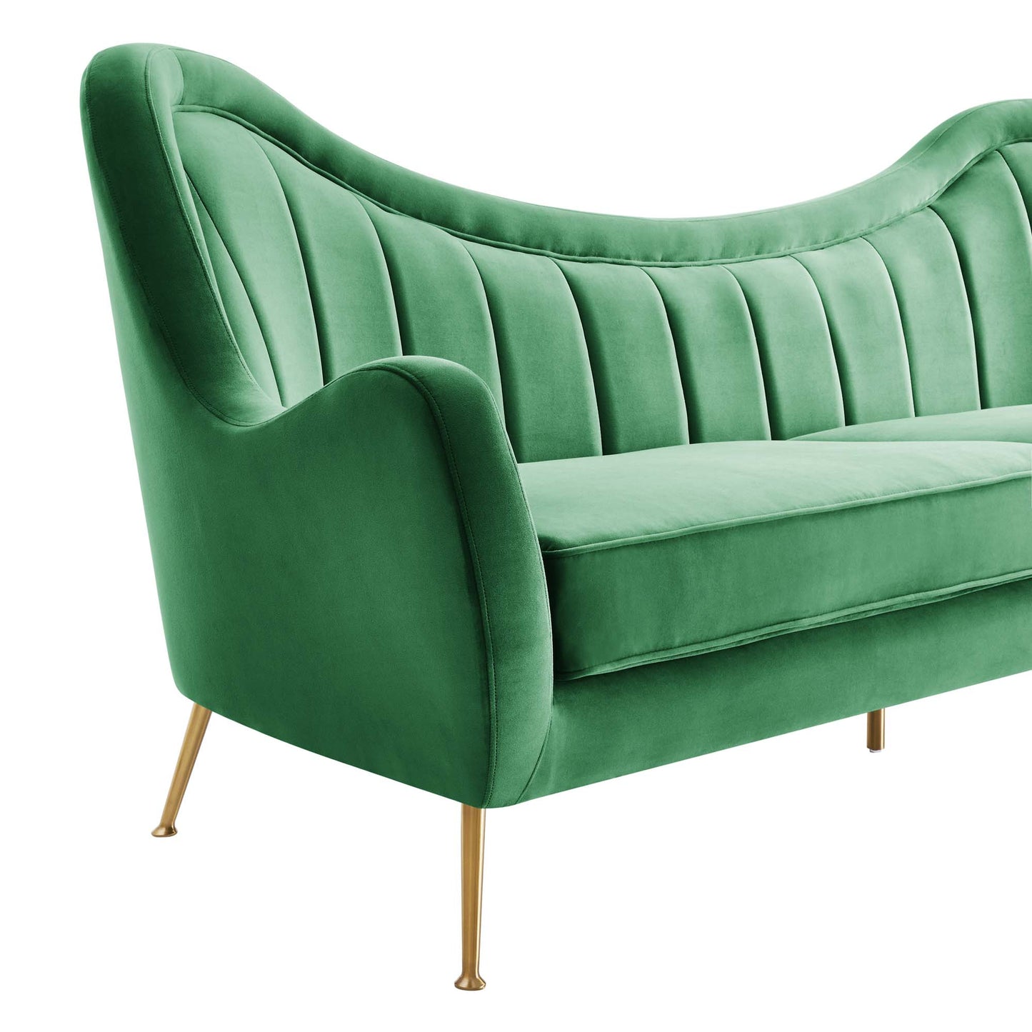 Modway Outlet Cheshire Channel Tufted Performance Velvet Sofa by Modway  Living Room Furniture Emerald - EEI-5874-EME