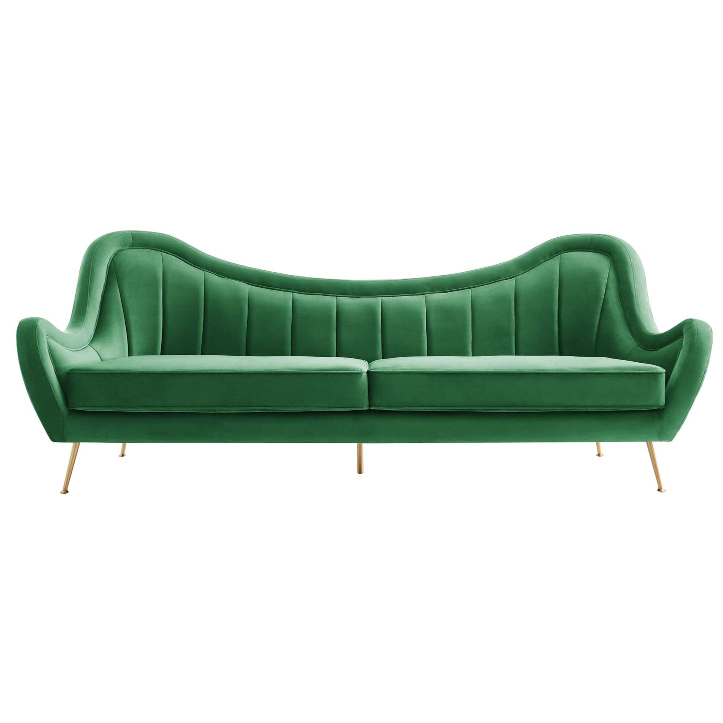 Modway Outlet Cheshire Channel Tufted Performance Velvet Sofa by Modway  Living Room Furniture Emerald - EEI-5874-EME
