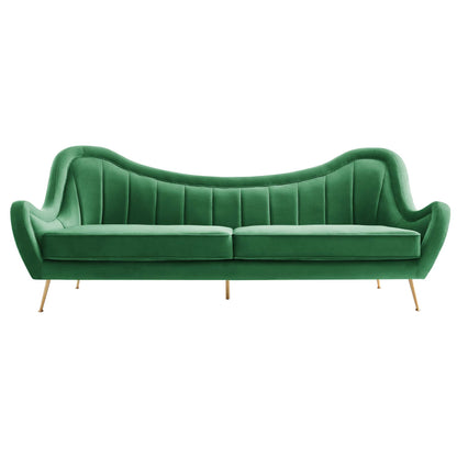 Modway Outlet Cheshire Channel Tufted Performance Velvet Sofa by Modway  Living Room Furniture Emerald - EEI-5874-EME
