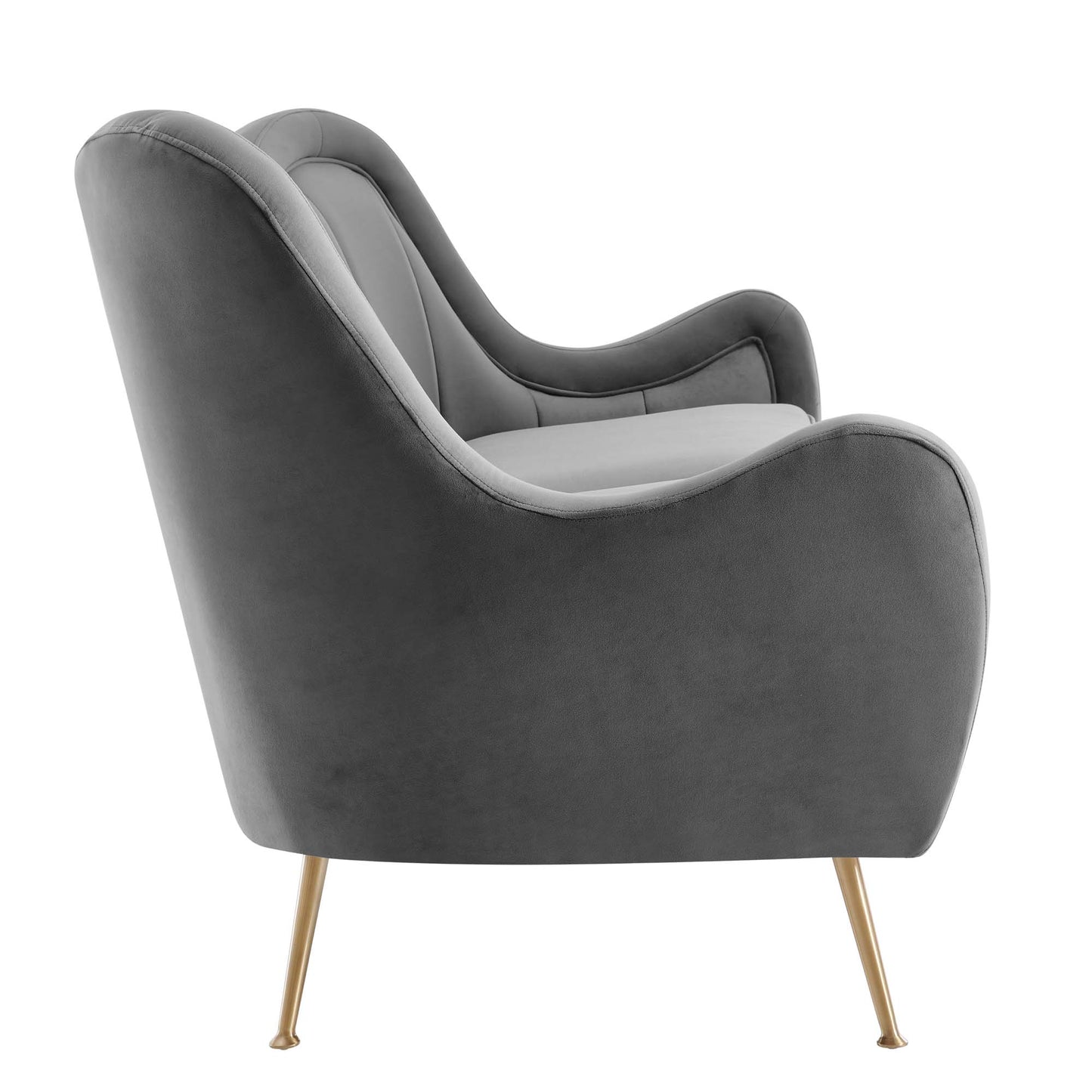 Modway Outlet Cheshire Channel Tufted Performance Velvet Sofa by Modway  Living Room Furniture Gray - EEI-5874-GRY