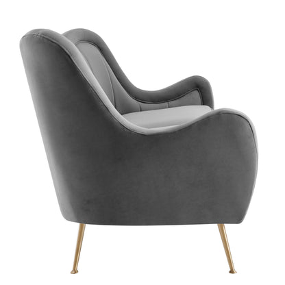 Modway Outlet Cheshire Channel Tufted Performance Velvet Sofa by Modway  Living Room Furniture Gray - EEI-5874-GRY