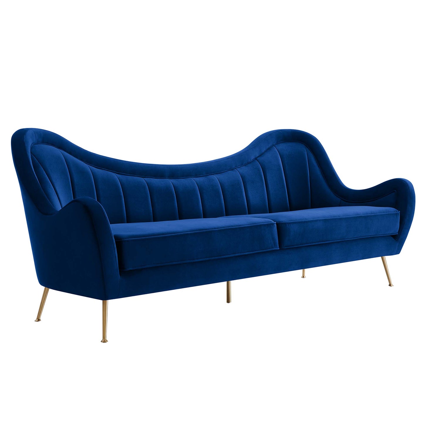 Modway Outlet Cheshire Channel Tufted Performance Velvet Sofa by Modway  Living Room Furniture Navy - EEI-5874-NAV