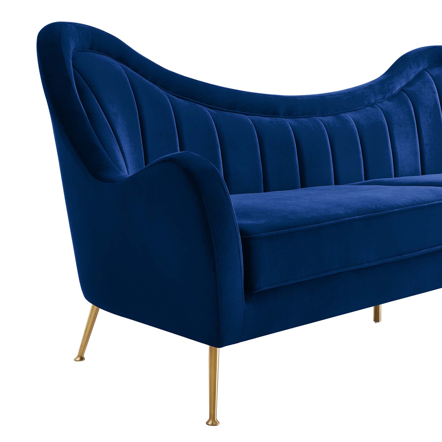 Modway Outlet Cheshire Channel Tufted Performance Velvet Sofa by Modway  Living Room Furniture Navy - EEI-5874-NAV