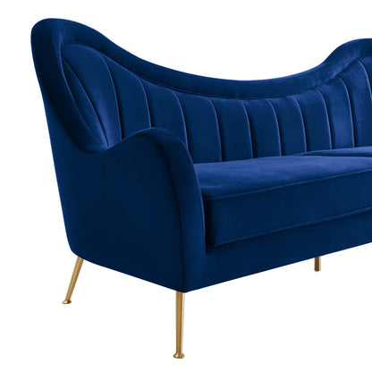 Modway Outlet Cheshire Channel Tufted Performance Velvet Sofa by Modway  Living Room Furniture Navy - EEI-5874-NAV